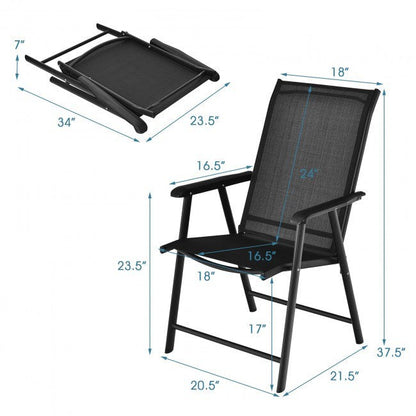 4-Pack Patio Folding Chairs Portable for Outdoor Camping - Renee Lane Company