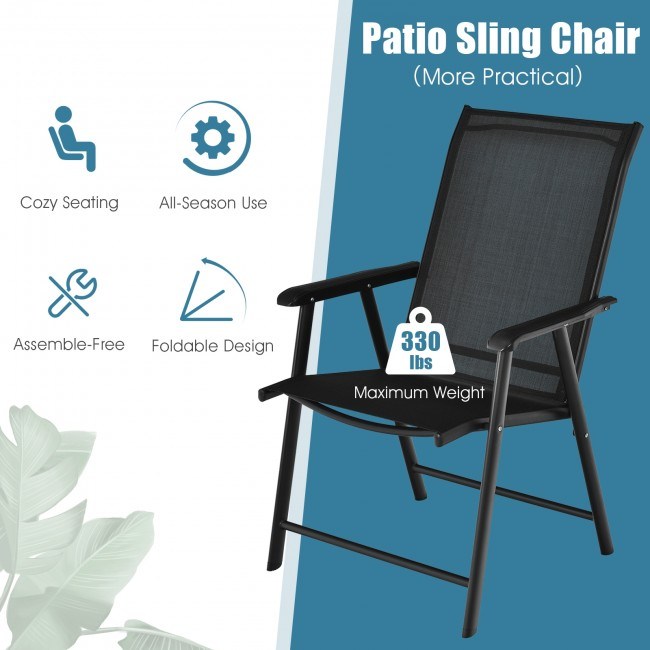 4-Pack Patio Folding Chairs Portable for Outdoor Camping - Renee Lane Company