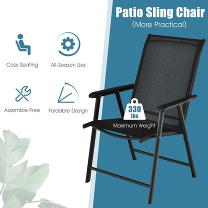 4-Pack Patio Folding Chairs Portable for Outdoor Camping - Renee Lane Company