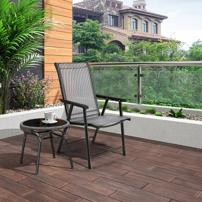 4-Pack Patio Folding Chairs Portable for Outdoor Camping - Renee Lane Company