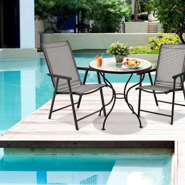 4-Pack Patio Folding Chairs Portable for Outdoor Camping - Renee Lane Company