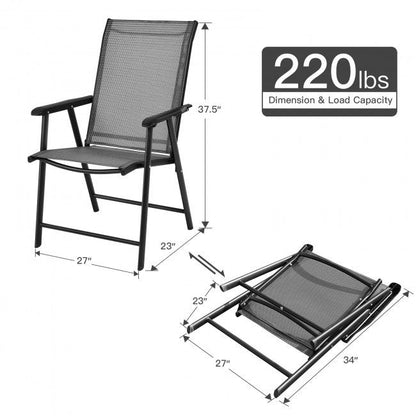 4-Pack Patio Folding Chairs Portable for Outdoor Camping - Renee Lane Company