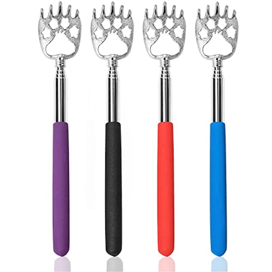 4 Pack Portable Extendable Telescopic Bear Claws Metal Back Scratchers/Hand Massager/Backslap With Rubber Handles - Renee Lane Company
