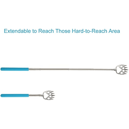 4 Pack Portable Extendable Telescopic Bear Claws Metal Back Scratchers/Hand Massager/Backslap With Rubber Handles - Renee Lane Company