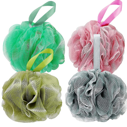 4 Set  Bath Shower Loofah Sponge 75g Bath Mesh Pouf Shower Ball Body Scrubber Exfoliating Bath Sponge for Women and Men; - Renee Lane Company