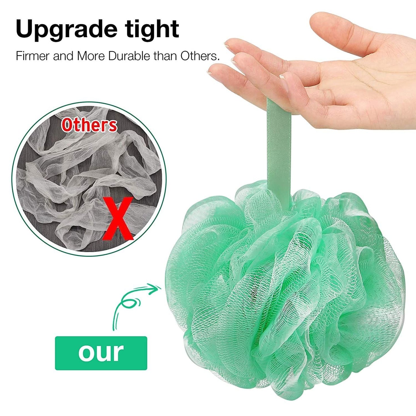 4 Set  Bath Shower Loofah Sponge 75g Bath Mesh Pouf Shower Ball Body Scrubber Exfoliating Bath Sponge for Women and Men; - Renee Lane Company