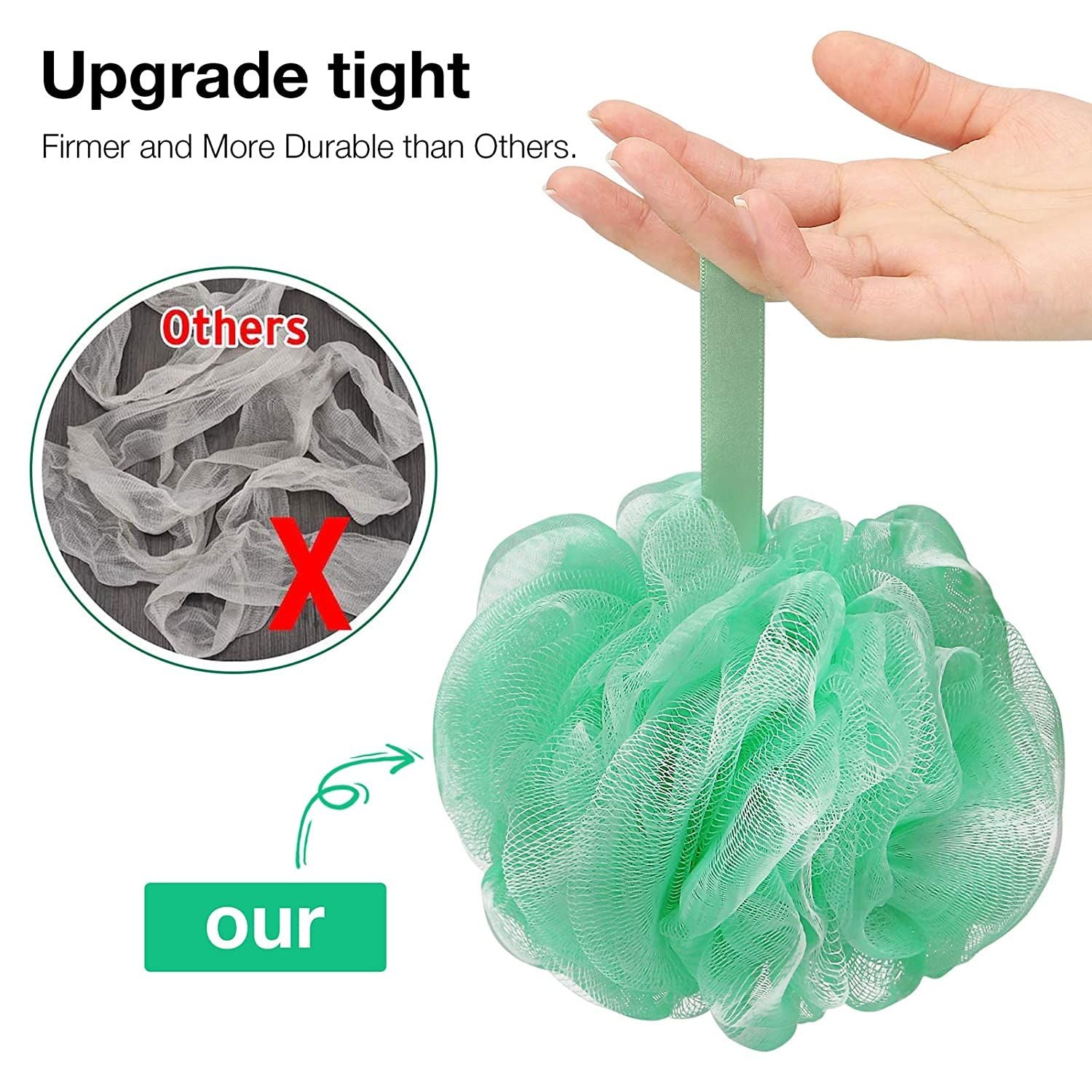4 Set  Bath Shower Loofah Sponge 75g Bath Mesh Pouf Shower Ball Body Scrubber Exfoliating Bath Sponge for Women and Men; - Renee Lane Company