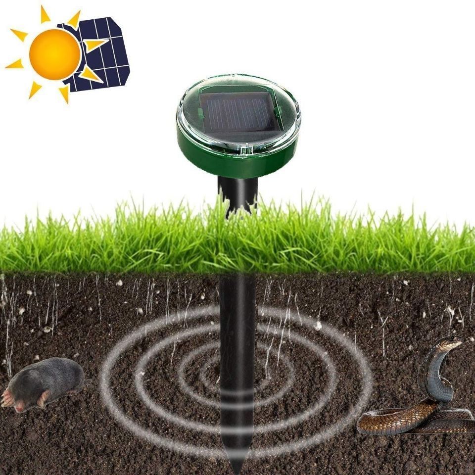 4 pcs Solar Powered Repellent Ultrasonic Outdoor Lawn Garden Snake Rodent Repeller; mouse repeller - Renee Lane Company
