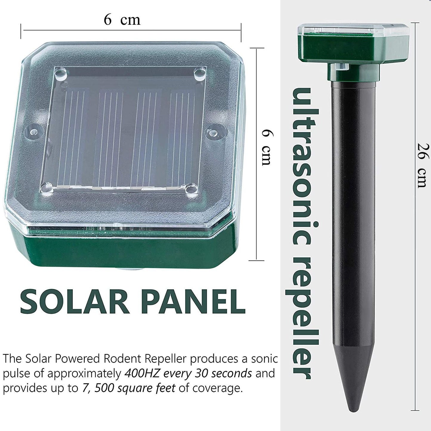 4 pcs Solar Powered Repellent Ultrasonic Outdoor Lawn Garden Snake Rodent Repeller; mouse repeller - Renee Lane Company