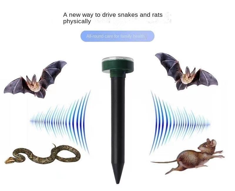 4 pcs Solar Powered Repellent Ultrasonic Outdoor Lawn Garden Snake Rodent Repeller; mouse repeller - Renee Lane Company