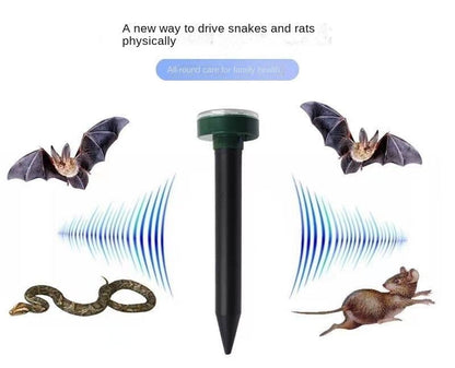 4 pcs Solar Powered Repellent Ultrasonic Outdoor Lawn Garden Snake Rodent Repeller; mouse repeller - Renee Lane Company