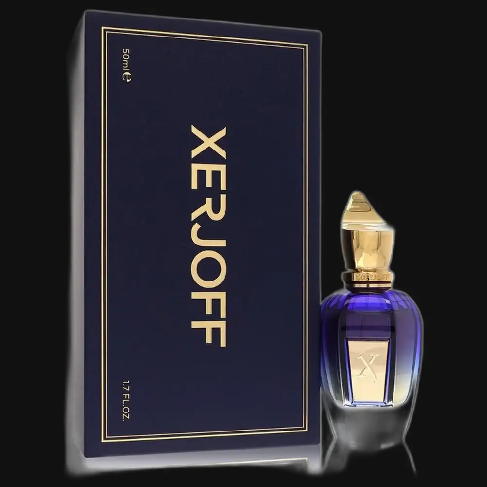 Xerjoff 40 Knots unisex perfume bottle with gold cap and navy box