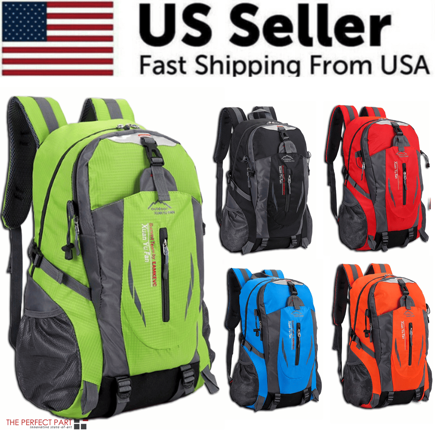 40L Men Women Travel Backpack Rucksack Camping Laptop Hiking School Book Bag USA - Renee Lane Company
