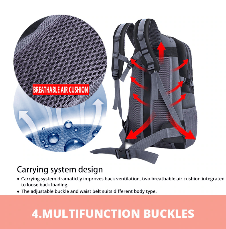 40L Men Women Travel Backpack Rucksack Camping Laptop Hiking School Book Bag USA - Renee Lane Company