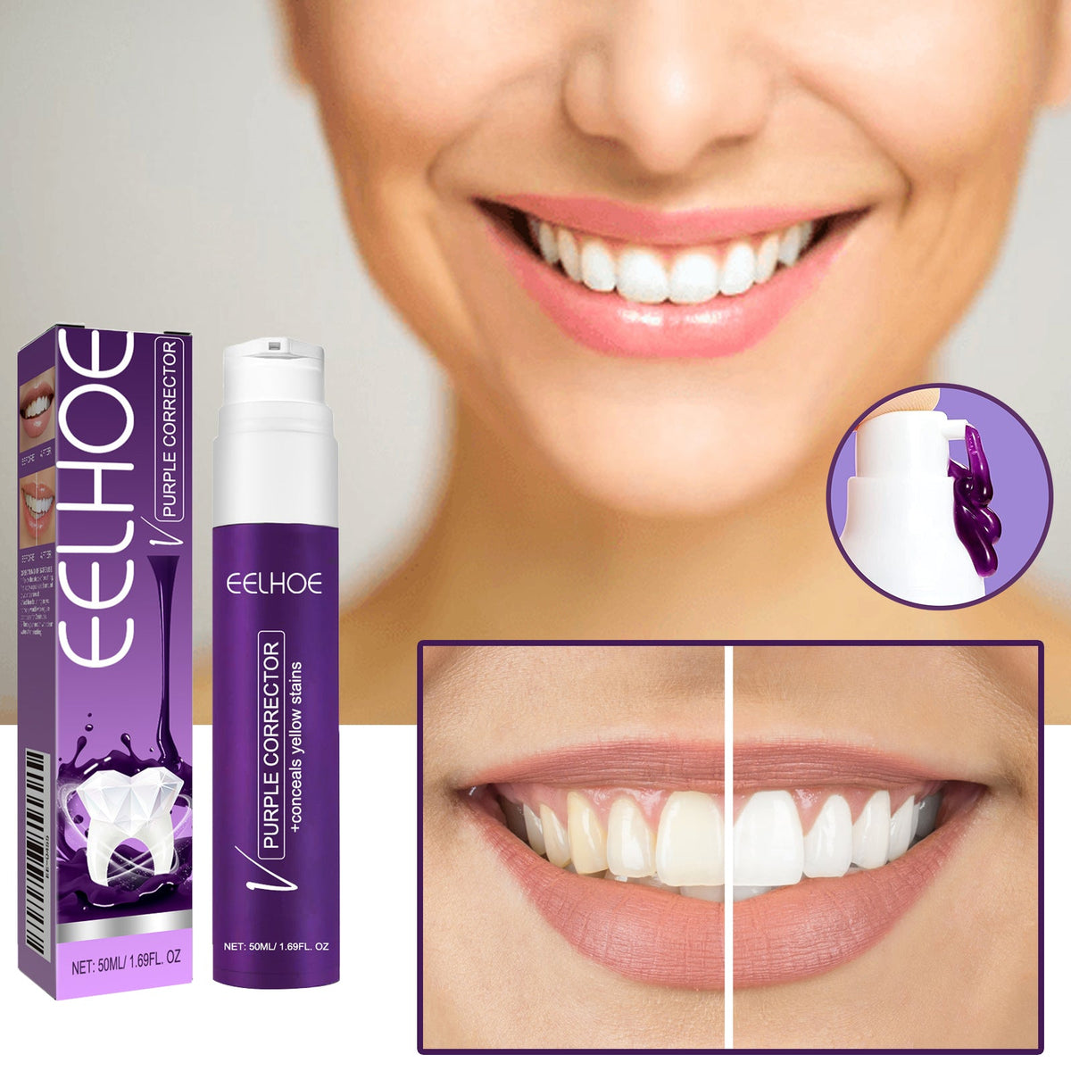 V34 Purple Tooth-Beautifying Toothpaste 50ml