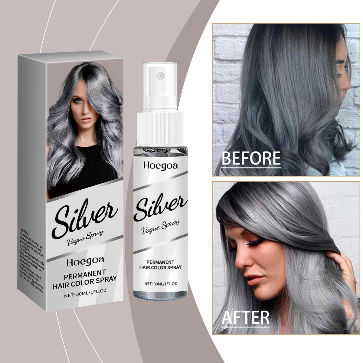 Silver Gray Hair Dye Spray 30ml