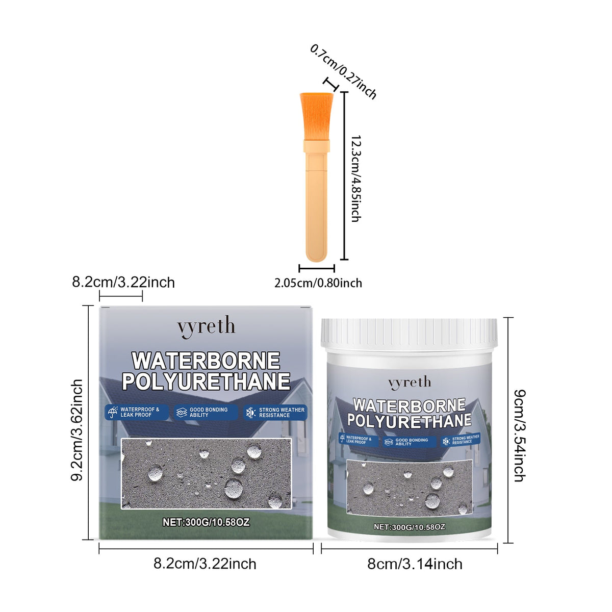 Roof Waterproof Adhesive Coating 300g Bottle-1 Brush1box