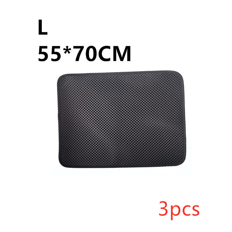 Double-layer cat litter mat pad, dark gray, 55x70 cm, 3-pack