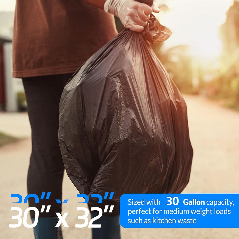 45 Pieces Puncture Tear Resistant Trash Bags, 30 Gallon Capacity, Multipurpose Cleaning Supplies For Industrial, Garden, Home, And Commercial Use - Durable, Leak-Proof - Renee Lane Company