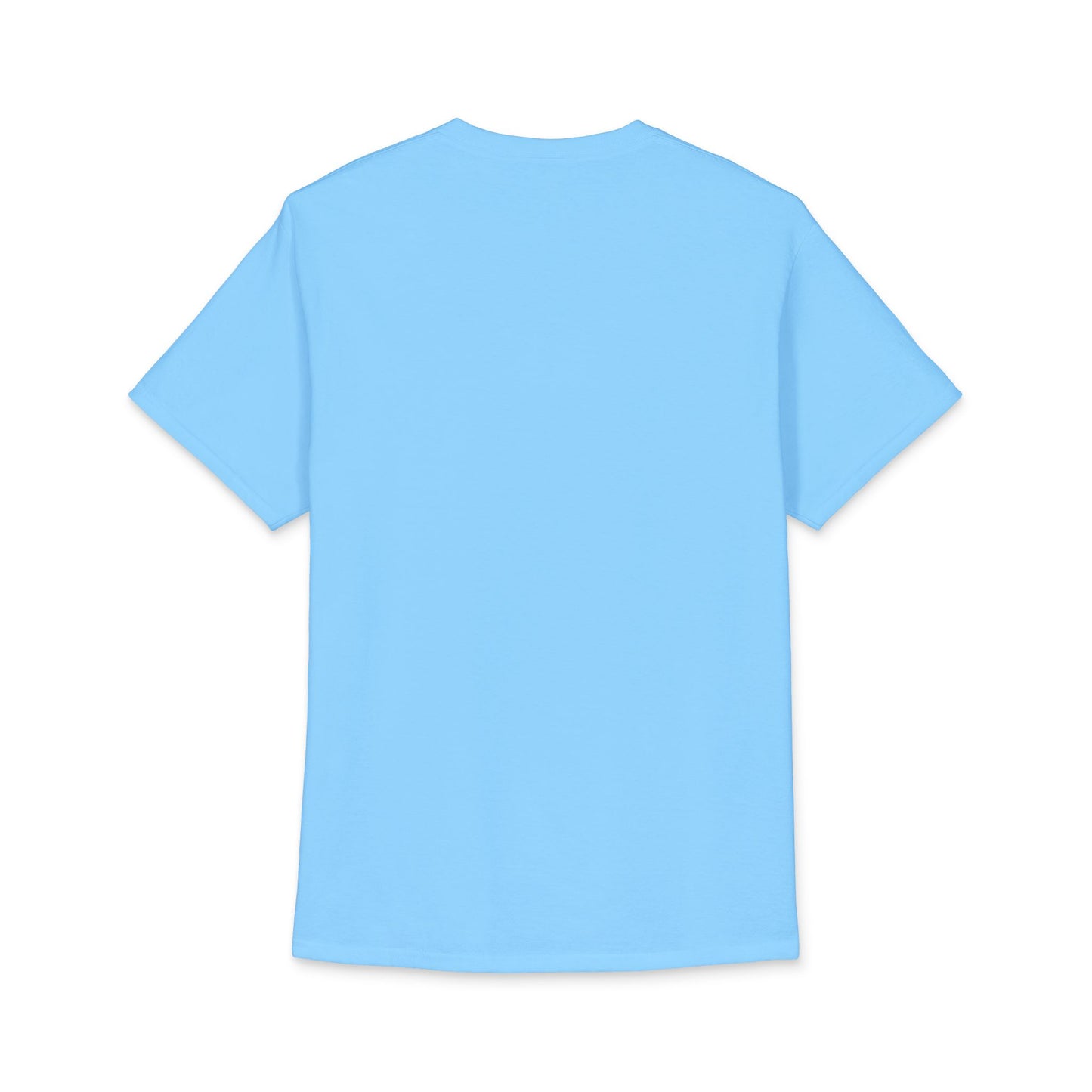 Light blue crew neck T-shirt with short sleeves