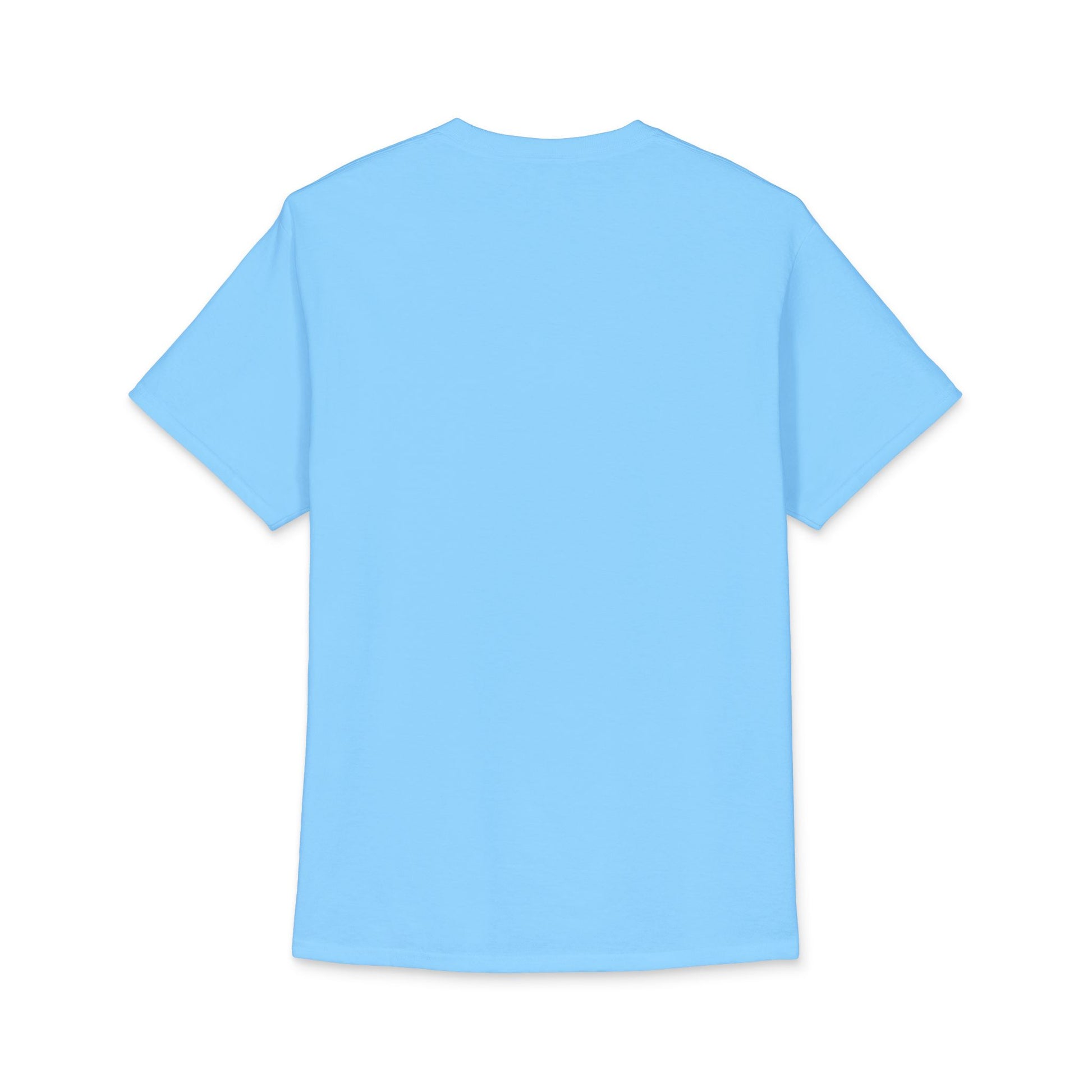 Light blue crew neck T-shirt with short sleeves