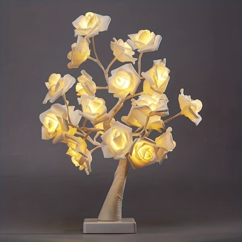 45cm/17.72inch USB Plug LED Thanksgiving Valentine's Day Rose Decoration Lamp, Party Scene Lighting Tree - Renee Lane Company