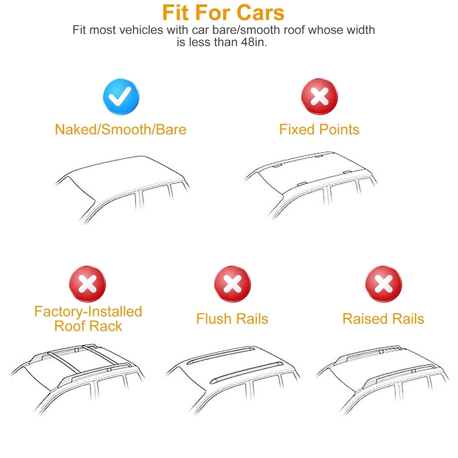 47.24in Universal Top Roof Rack Cross Bar Cargo Carrier Aluminum Crossbar Rack with 165LBS Capacity Fit for Most Vehicle Wagon Car Without Roof Side Rail - Renee Lane Company