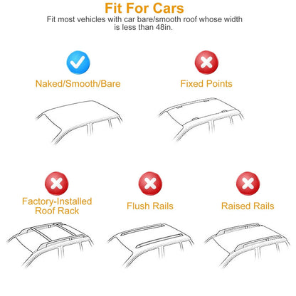47.24in Universal Top Roof Rack Cross Bar Cargo Carrier Aluminum Crossbar Rack with 165LBS Capacity Fit for Most Vehicle Wagon Car Without Roof Side Rail - Renee Lane Company