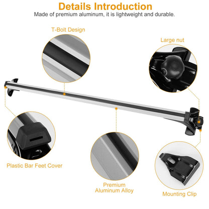 47.24in Universal Top Roof Rack Cross Bar Cargo Carrier Aluminum Crossbar Rack with 165LBS Capacity Fit for Most Vehicle Wagon Car Without Roof Side Rail - Renee Lane Company