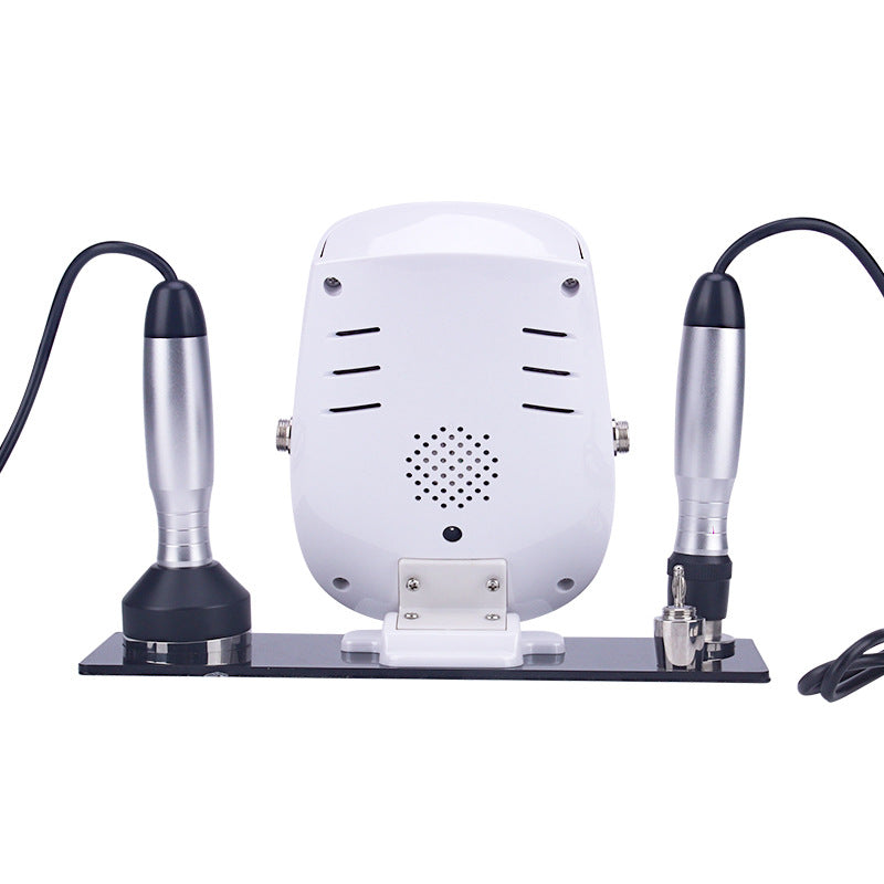 Electric wave beauty lifting device with two silver RF handles and vented front panel