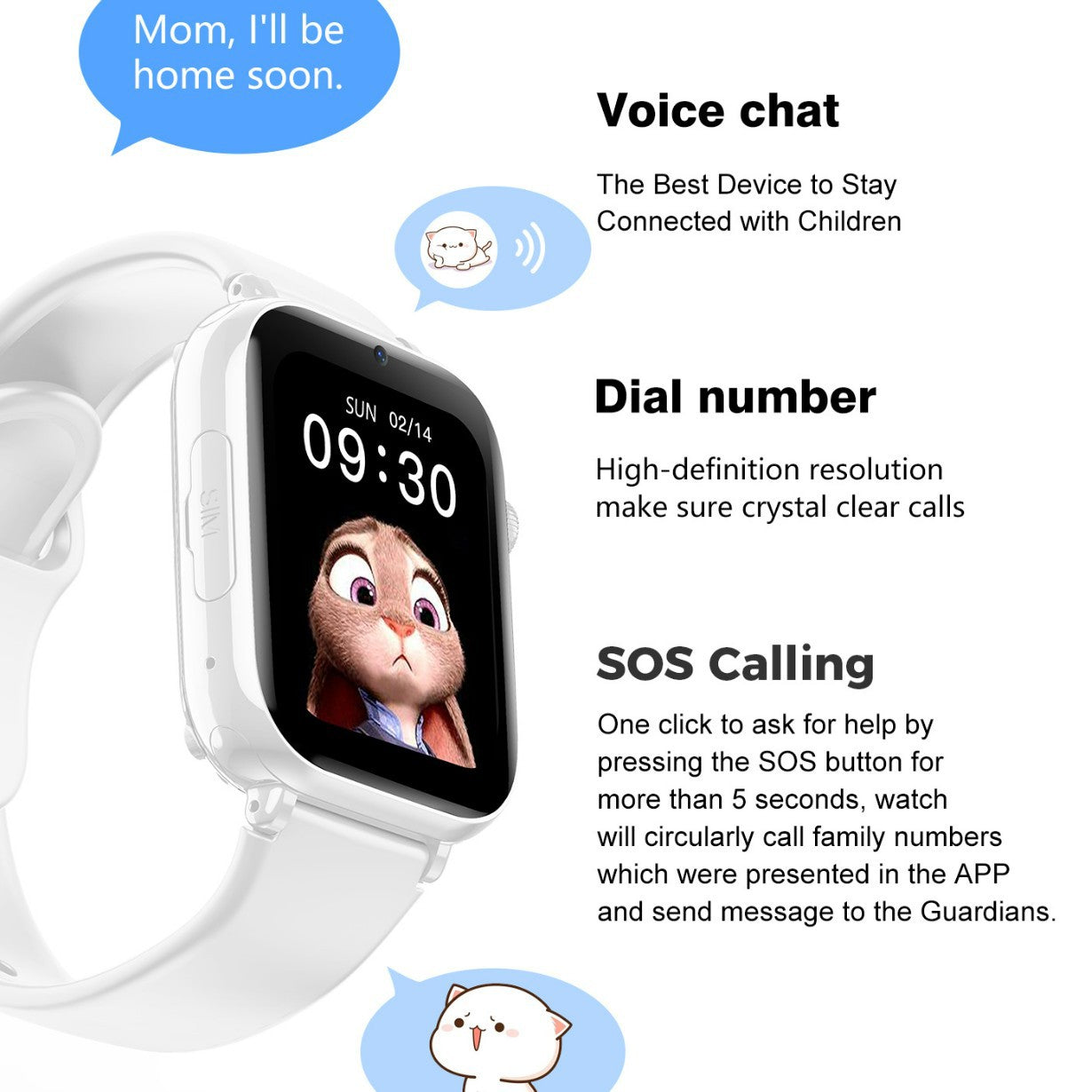 4G children's smart watch with 1.85-inch large screen, waterproof and location tracking - Renee Lane Company