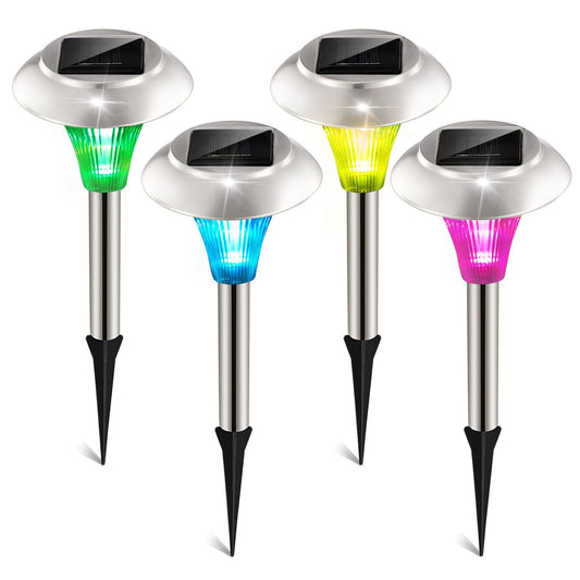 4Packs Solar Garden Lights Outdoor IP44 Waterproof Solar Pathway Lights Color Changing Landscape Lamps - Renee Lane Company