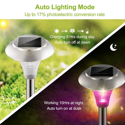 4Packs Solar Garden Lights Outdoor IP44 Waterproof Solar Pathway Lights Color Changing Landscape Lamps - Renee Lane Company