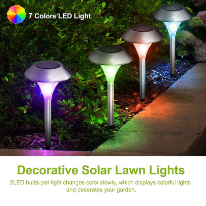 4Packs Solar Garden Lights Outdoor IP44 Waterproof Solar Pathway Lights Color Changing Landscape Lamps - Renee Lane Company