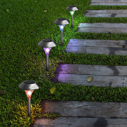 4Packs Solar Garden Lights Outdoor IP44 Waterproof Solar Pathway Lights Color Changing Landscape Lamps - Renee Lane Company