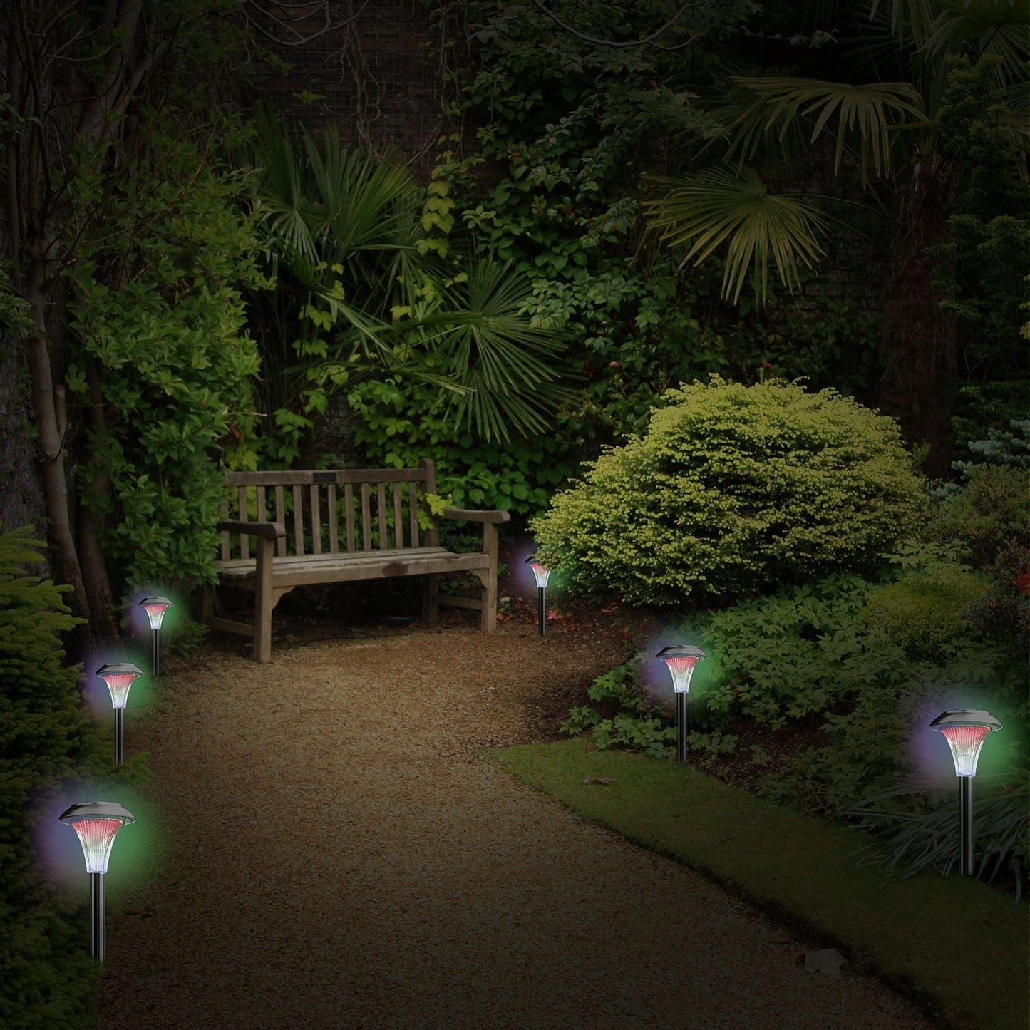 4Packs Solar Garden Lights Outdoor IP44 Waterproof Solar Pathway Lights Color Changing Landscape Lamps - Renee Lane Company