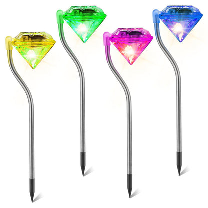 4Pcs Solar Garden Light Outdoor Diamond LED Light IP65 Waterproof Stake Decorative Lamp - Renee Lane Company