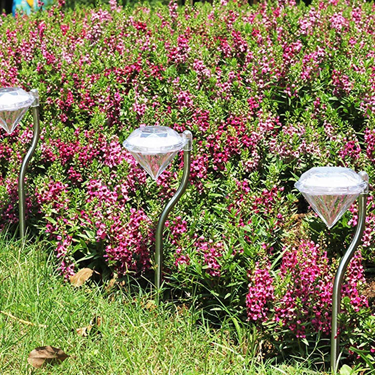 4Pcs Solar Garden Light Outdoor Diamond LED Light IP65 Waterproof Stake Decorative Lamp - Renee Lane Company