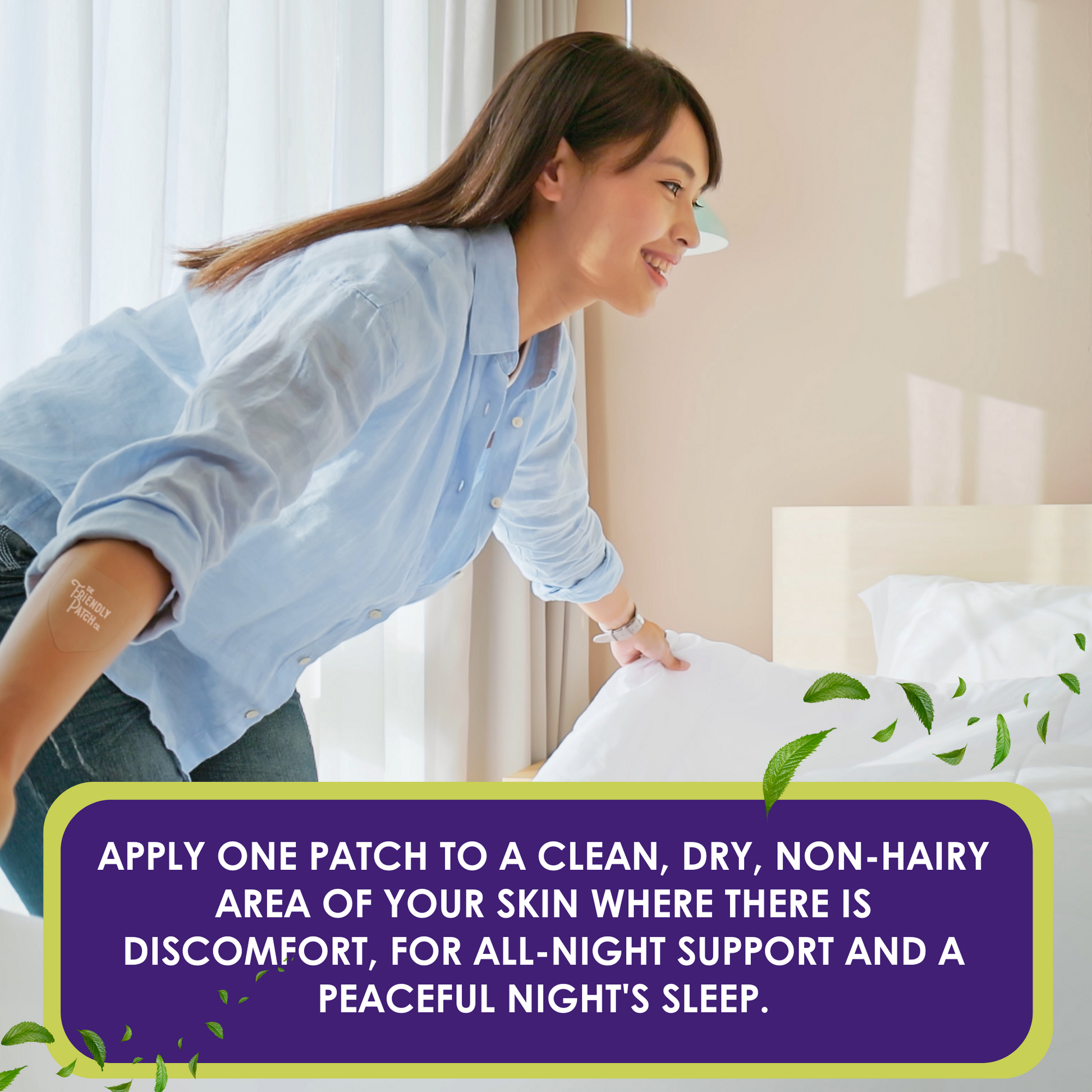 Relief Night Pain Patches: Arnica & Melatonin for Soreness & Sleep - 8 Pack - Renee Lane Company