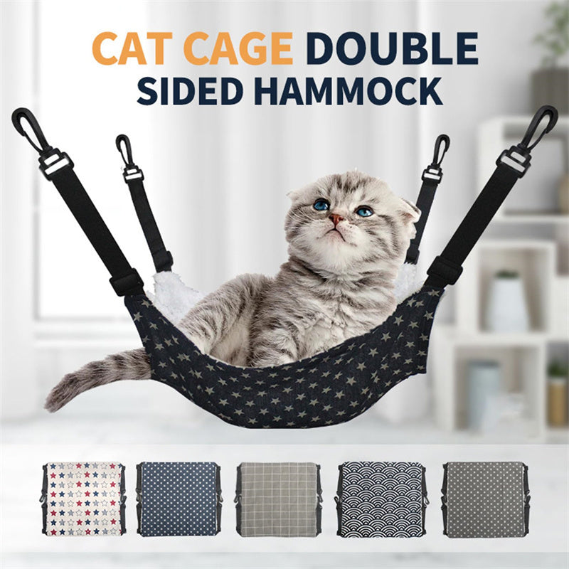 Lamb Fleece Cat Hanging Beds Pets Cage Hammock Bed For Kitten Hanging Seat Indoor Durable Winter Cat Bed Kitty Nest Puppy Cushion Pet Products - Renee Lane Company