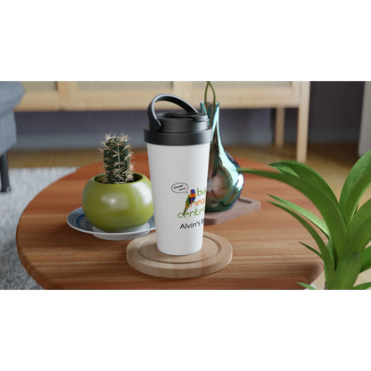 White 15oz Stainless Steel Travel Mug