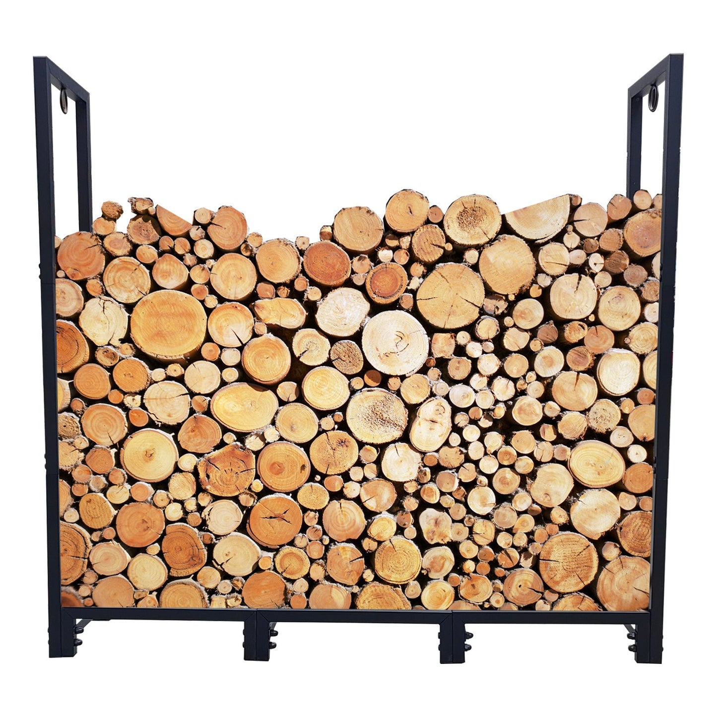 4ft Firewood Rack Stand, Firewood Rack Outdoor Indoor Firewood Rack Holder for Outdoor Courtyard, Patio Fireplace Fire Pits Wood Pile Storage - Renee Lane Company