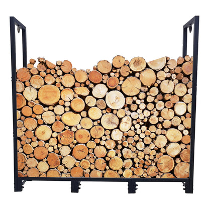 4ft Firewood Rack Stand, Firewood Rack Outdoor Indoor Firewood Rack Holder for Outdoor Courtyard, Patio Fireplace Fire Pits Wood Pile Storage - Renee Lane Company