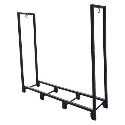 4ft Firewood Rack Stand, Firewood Rack Outdoor Indoor Firewood Rack Holder for Outdoor Courtyard, Patio Fireplace Fire Pits Wood Pile Storage - Renee Lane Company