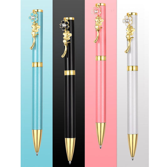 4pcs Ballpoint Pens,Fine Point Smooth Writing Pens,Metal Twist Pretty Pens For Journaling, 1.0 Mm Medium Point Black Ink Cute Pens,Office Supplies Fancy Pen Sets For Women&Men Gift - Renee Lane Company
