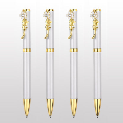 4pcs Ballpoint Pens,Fine Point Smooth Writing Pens,Metal Twist Pretty Pens For Journaling, 1.0 Mm Medium Point Black Ink Cute Pens,Office Supplies Fancy Pen Sets For Women&Men Gift - Renee Lane Company