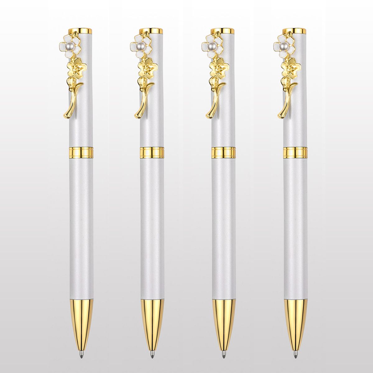 4pcs Ballpoint Pens,Fine Point Smooth Writing Pens,Metal Twist Pretty Pens For Journaling, 1.0 Mm Medium Point Black Ink Cute Pens,Office Supplies Fancy Pen Sets For Women&Men Gift - Renee Lane Company