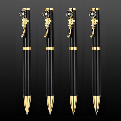 4pcs Ballpoint Pens,Fine Point Smooth Writing Pens,Metal Twist Pretty Pens For Journaling, 1.0 Mm Medium Point Black Ink Cute Pens,Office Supplies Fancy Pen Sets For Women&Men Gift - Renee Lane Company