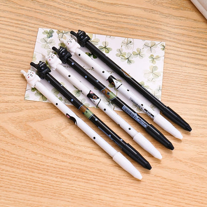 4pcs Creative Tail Cat Cute Cartoon Gel Pen 0.38mm Black Refill - Renee Lane Company