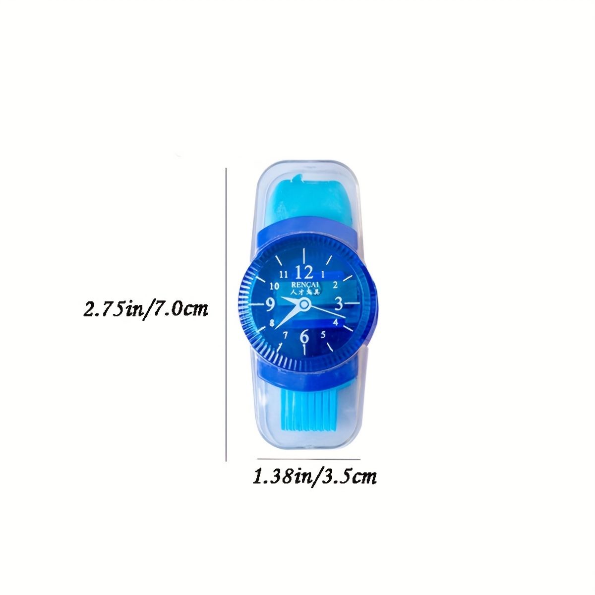 4pcs Creative Watch Shape Pencil Sharpener With Eraser Cleaning Brush 3 In 1 Multifunctional Student Stationery - Renee Lane Company